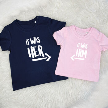 It Was Him! / It Was Her! Sibling Rivalry T Shirt Set, 3 of 8