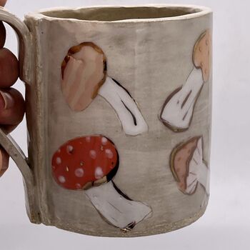 Handmade Large Mushroom Pottery Mug, 3 of 12