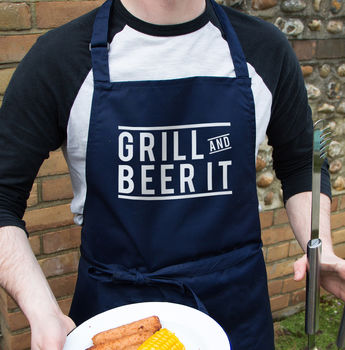 'Grill And Beer It' Bbq Men's Apron, 2 of 7