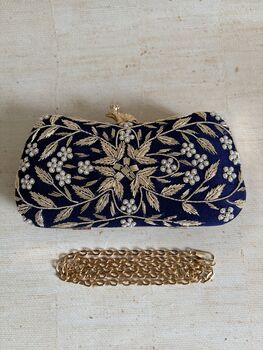 Navy Blue Frog Clasp Clutch, 7 of 7