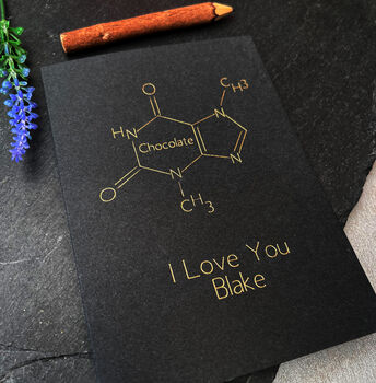Personalised Chocolate Molecule Chemistry Card, 12 of 12
