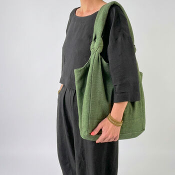 Fair Trade Vegan Comfy Everyday Shoulder Bag Zip Close, 2 of 12