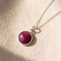 925 Sterling Silver Round Ruby July Necklace, thumbnail 1 of 5