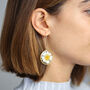 Eternal Daisy Real Flower Hand Pressed Earrings, thumbnail 1 of 10