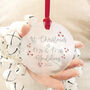 1st Married Christmas Glass Tree Decoration, thumbnail 1 of 3