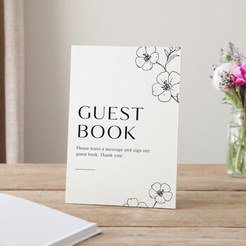 Blossom Personalised Surname Wedding Guest Book, 3 of 3