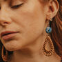 925 Sterling Silver Lapis Lazuli Rattan Earrings, thumbnail 4 of 5