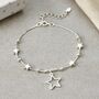 50th Birthday Sterling Silver Five Star Bracelet, thumbnail 1 of 5