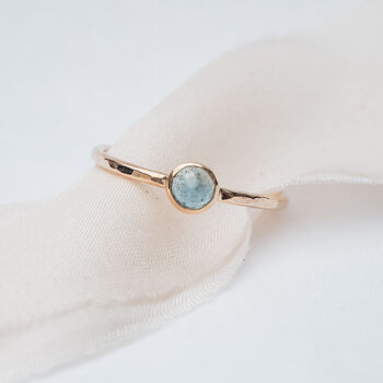 Blue Aquamarine Gemstone And Solid Gold Ring, 3 of 9