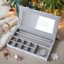 Personalised Luxury Grey Jewellery Box Christmas Gift For Her, thumbnail 1 of 12