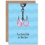 Rings On Hook Two Less Fish In The Sea Wedding Card, thumbnail 1 of 4