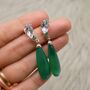 Green Onyx, Blue Topaz, Emerald Silver Earrings, thumbnail 1 of 6