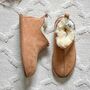 Miko Tan Luxury Sheepskin Slippers Boots Hard Sole, thumbnail 1 of 3