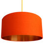 Tangerine Orange Lampshades With Copper Or Gold Lining, thumbnail 2 of 11