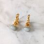 The Orb Aquamarine March Birthstone Earrings, Gold, thumbnail 2 of 6