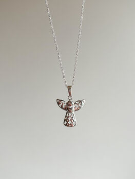 Sterling Silver Filigree Angel Pendant Necklace, 9 of 9