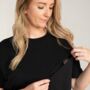 Women's Black Breastfeeding Oversized T Shirt, thumbnail 2 of 4