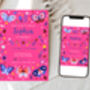 Digital Editable Butterfly Kids Birthday Party Invitation Template, thumbnail 3 of 9