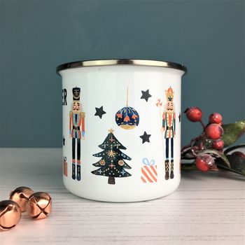 Nutcracker Christmas Enamel Mug, 3 of 8