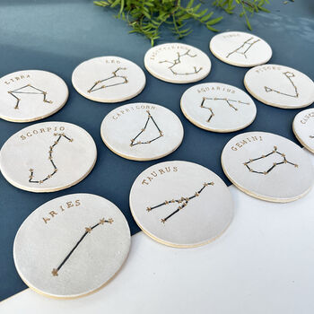 White Zodiac Constellation Star Sign Coasters, 5 of 8