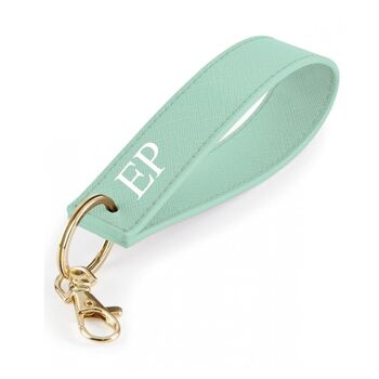 Personalised Saffiano Leather Wristlet Strap Handle Key Ring Chains, 7 of 10