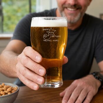 50th Birthday Gift Shooting Star Engraved Pint Glass, 2 of 11
