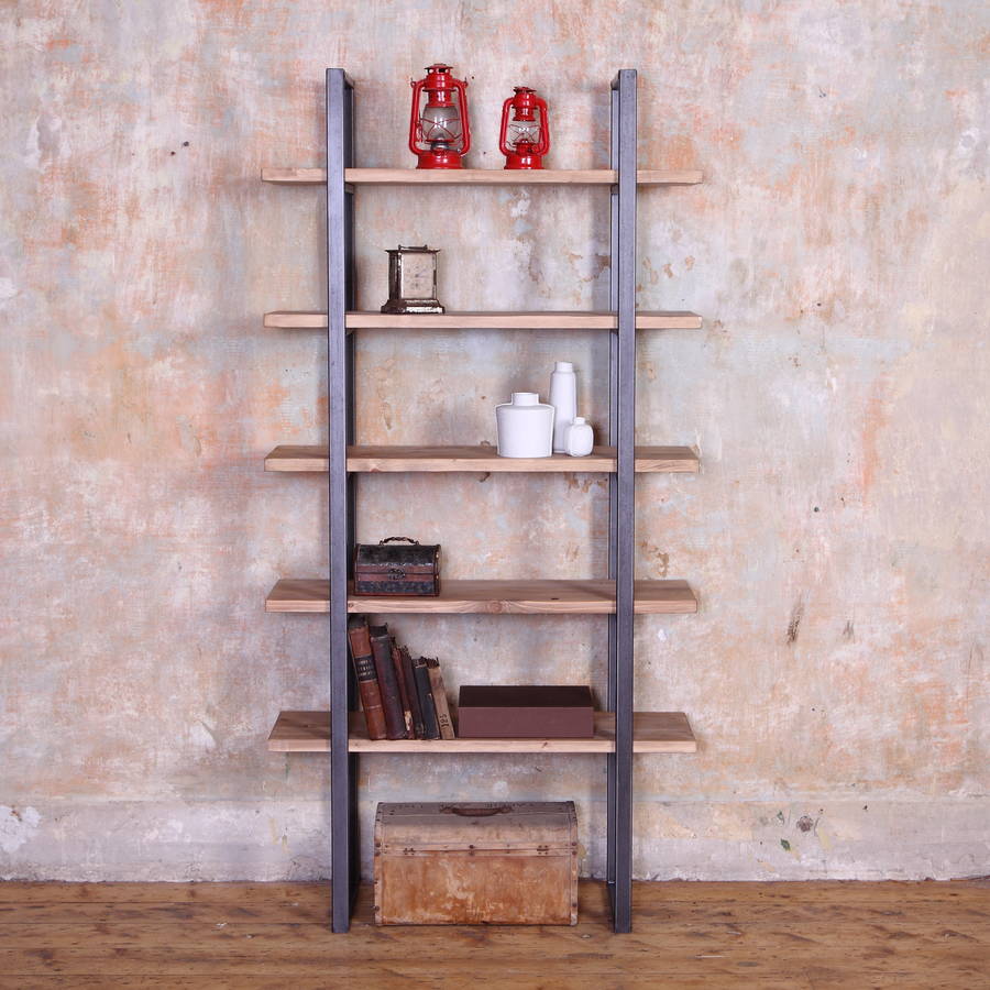 Industrial Style Wood Shelving Unit By, Reclaimed Wood Shelving Unit