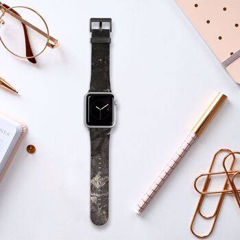 Black Marble Vegan Leather Apple Watch Band, 6 of 7