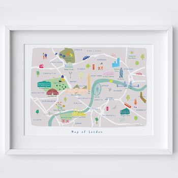 Personalised Map Of London Illustrated Art Print, 4 of 4