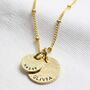 Personalised Hammered Double Disc Charm Necklace, thumbnail 5 of 8