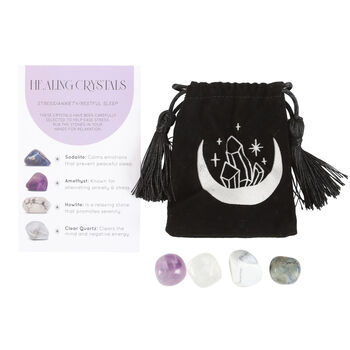 Stress Healing Crystal Set With Moon Trinket Dish, 4 of 6