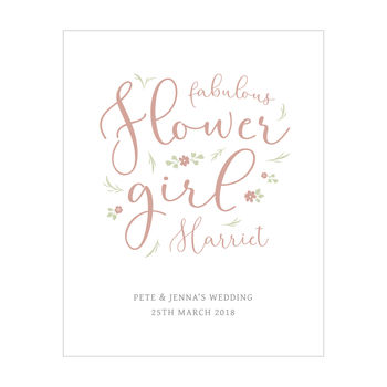 Personalised Flower Girl Thank You Gift Print, 3 of 5