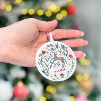 Personalised Christmas Bauble Christmas Deer, 4 of 4