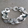 Heavy Hammered Silver Air O Link Bracelet, thumbnail 3 of 4