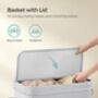 Laundry Hamper With Lid 100 L Bamboo Clothes Basket, thumbnail 4 of 12