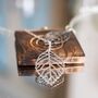 Twin Filigree Leaf Y Shape Lariat Adjustable Necklace, thumbnail 6 of 6