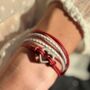 Woman's Personalised Candy Red Wrap Urn Bracelet For Ashes, thumbnail 6 of 11