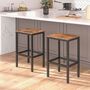 Set Of Two Bar Stools Chairs Seat With Footrest, thumbnail 1 of 7