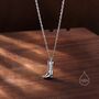 Sterling Silver Cute Little Cowboy Boot Pendant Necklace, thumbnail 5 of 11