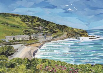 Portholland, Cornwall, Upcycled Blank Card, 2 of 3