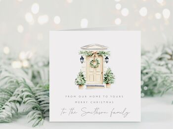 From Our Home To Yours Christmas Card | Door Colour Options, 3 of 4