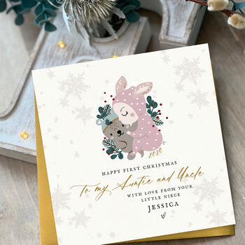 Baby First Christmas Card|1st Christmas|Auntie Uncle Sb, 2 of 7