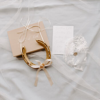 Personalised Gold Butterfly Lucky Wedding Horseshoe, 5 of 7
