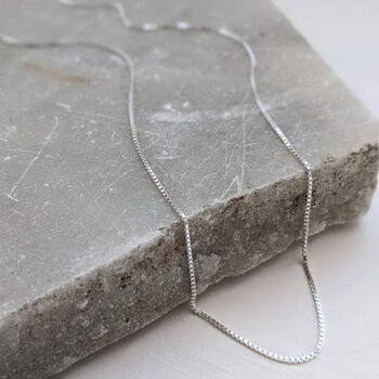 Sterling Silver Venetian Box Chain Necklace, 2 of 5