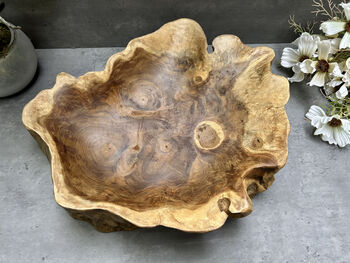 40cm Handmade Wooden Root Bowl – Balinese Gamal Wood, 2 of 12