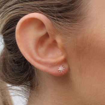 Rose Gold Christmas Celestial Star Earrings, 2 of 6