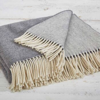 Personalised Grey Merino Wool Throw Collection, 5 of 8