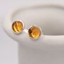 Natural Citrine Crystal Stud Earrings Sterling Silver, thumbnail 2 of 11