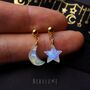 Moon And Star Moonstone Stud Earrings, thumbnail 2 of 12