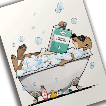 Meerkat In The Bath, Funny Toilet Art, 4 of 9